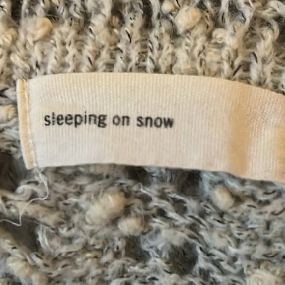 SLEEPING ON SNOW Anthropologie Beige Wool Blend Cowl Neck Sweater Size Small - Picture 7 of 8